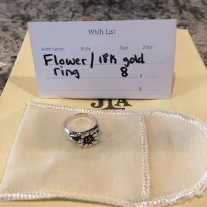 James Avery Flower 18k gold ring